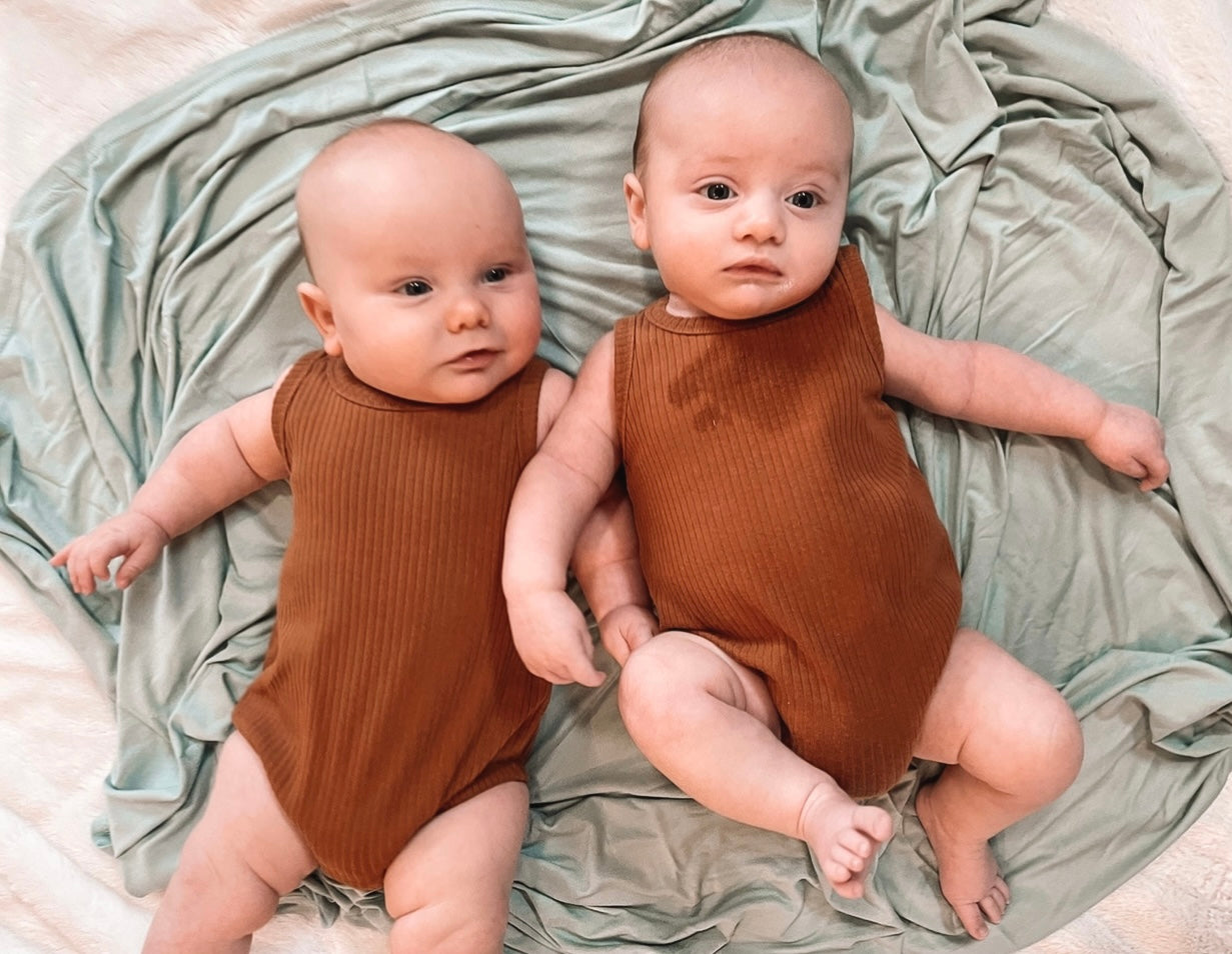 Ribbed Bodysuit - SLEEVELESS - Cognac