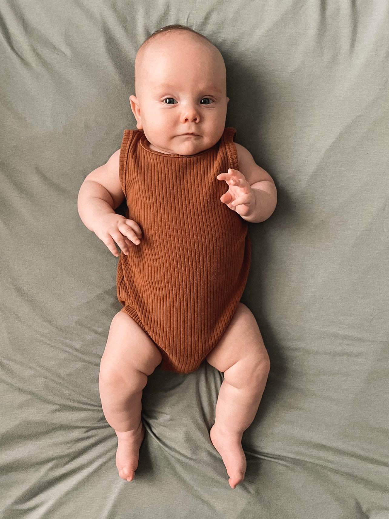 Ribbed Bodysuit - SLEEVELESS - Cognac